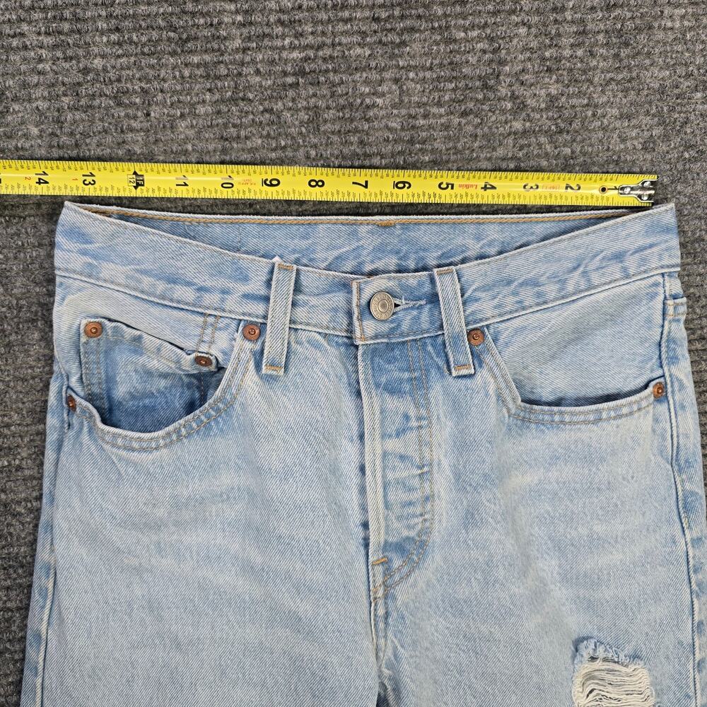 Levi's 501 Jeans Womens 26x30 Light Wash Distressed Straight Leg - Picture 7 of 9
